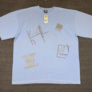 Vintage Marithe Francois Girbaud Jeans T-Shirt Mens 3XL Blue Logo Art Y2K NWT